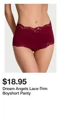Victoria's Secret Dream Angels Lace-Trim Boyshort Panty offer