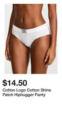 Victoria's Secret Cotton Logo Cotton Shine Patch Hiphugger Panty offer