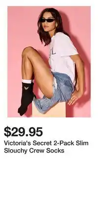 Victoria's Secret Victoria's Secret 2-Pack Slim Slouchy Crew Socks offer