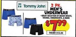 Ollie's 2 PK. Tommy John MEN'S UNDERWEAR offer