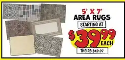 Ollie's 5' x 7' AREA RUGS offer