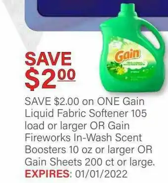 Commissary On Gain Liquid Fabric Softener 105 Load Or Larger Or Gain Fireworks In-wash Scent Boosters 10 Oz Or Larger Or Gain Sheets 200 offer