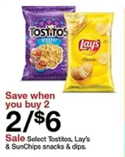 Target Tostitos, Lay's & SunChips snacks & dips offer