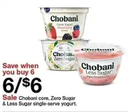Target Chobani core, Zero Sugar offer