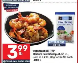 Albertsons Waterfront bistro medium raw shrimp offer