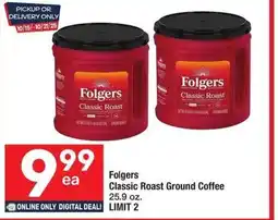 Albertsons Folgers classic roast ground coffee offer