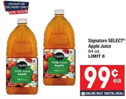 Albertsons Signature select apple juice offer