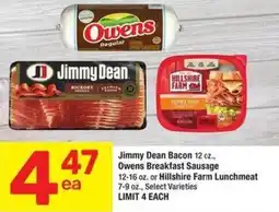 Albertsons Jimmy dean bacon 12 owens breakfast sausage offer