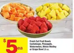 Albertsons Fresh cut fruit bowls cantaloupe, pineapple, watermelon, melon medley or grape bowl offer