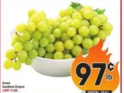 Albertsons Green seedless grapes offer