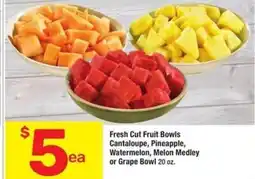 Albertsons Fresh cut fruit bowls cantaloupe, pineapple, watermelon, melon medley or grape bowl offer