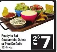 Albertsons Ready to eat guacamole, queso or pico de gallo offer