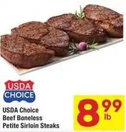 Albertsons Usda choice beef boneless petite sirloin steaks offer