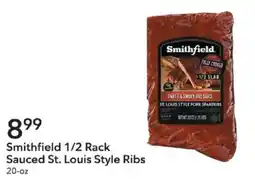 Publix Smithfield 1/2 Rack Sauced St. Louis Style Ribs offer