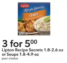 Publix Lipton recipe secrets 1.8-2.6-oz or soups 1.8-4.9-oz your choice offer