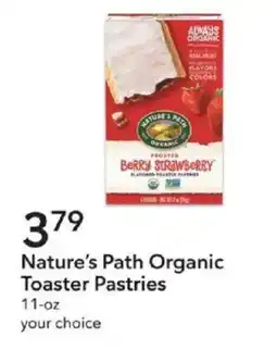 Publix Nature's Path Organic Toaster Pastries offer