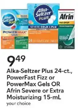 Publix Alka-Seltzer Plus, PowerFast Fizz or PowerMax Gels OR Afrin Severe or Extra Moisturizing offer