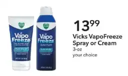 Publix Vicks VapoFreeze Spray or Cream offer