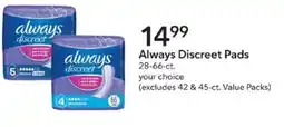 Publix Always Discreet Pads offer