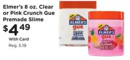 Kroger Elmer's 8 oz. Clear or Pink Crunch Gue Premade Slime offer