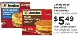 Kroger Jimmy Dean Breakfast Sandwiches offer