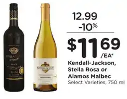 Kroger Kendall-Jackson, Stella Rosa or Alamos Malbec offer