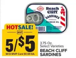 Food Lion Beach cliff sardines offer