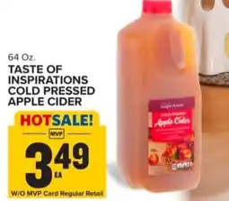 Food Lion Taste of inspirations cold pressed apple cider offer