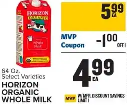 Food Lion Horizon organic whole milk offer