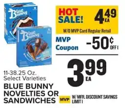 Food Lion Blue bunny novelties or sandwiches offer