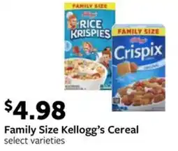 Fareway Family Size Kellogg's Cereal offer
