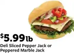Fareway Deli Sliced Pepper Jack or Peppered Marble Jack offer