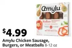 Fareway Amylu Chicken Sausage, Burgers, or Meatballs 8-12 oz offer