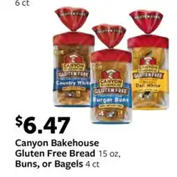 Fareway Canyon bakehouse gluten free bread 15 oz, buns, or bagels 4 ct offer