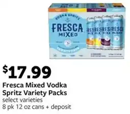 Fareway Fresca Mixed Vodka Spritz Variety Packs offer