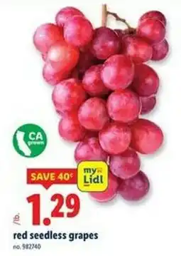 Lidl red seedless grapes offer