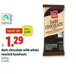Lidl Dark chocolate with whole roasted hazelnuts offer