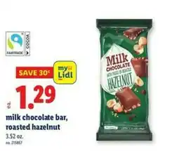 Lidl Milk chocolate bar roasted hazelnut offer