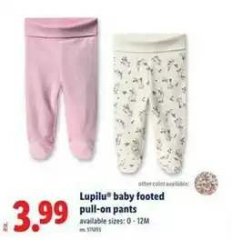 Lidl Lupilu baby footed pull on pants offer