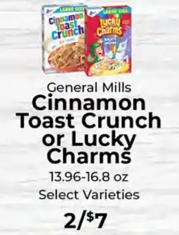 Sunset Foods Cinnamon Toast Crunch or Lucky Charms offer