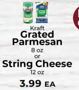 Sunset Foods Kraft Grated Parmesan or String Cheese offer
