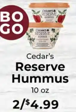 Sunset Foods Reserve Hummus offer