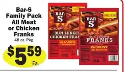 Sellers Bros Bar-S Family Pack All Meat or Chicken Franks offer