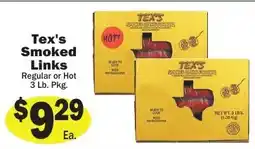 Sellers Bros Tex's Smoked Links Regular or Hot offer