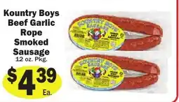 Sellers Bros Kountry Boys Beef Garlic Rope Smoked Sausage offer