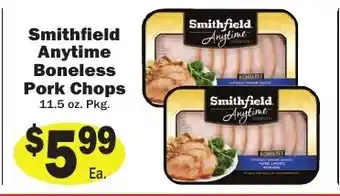 Sellers Bros Smithfield Anytime Boneless Pork Chops offer
