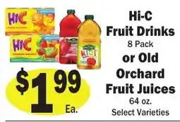 Sellers Bros Hi-C Fruit Drinks or Old Orchard Fruit Juices offer