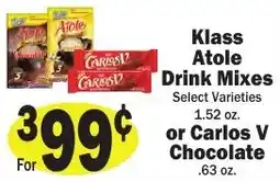 Sellers Bros Klass Atole Drink Mixes or Carlos V Chocolate offer
