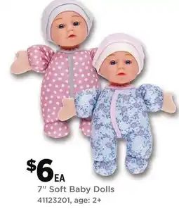 Dollar General 7'' Soft Baby Dolls offer