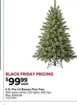 Michaels 5 ft. Pre-Lit Bowen Pine Tree offer